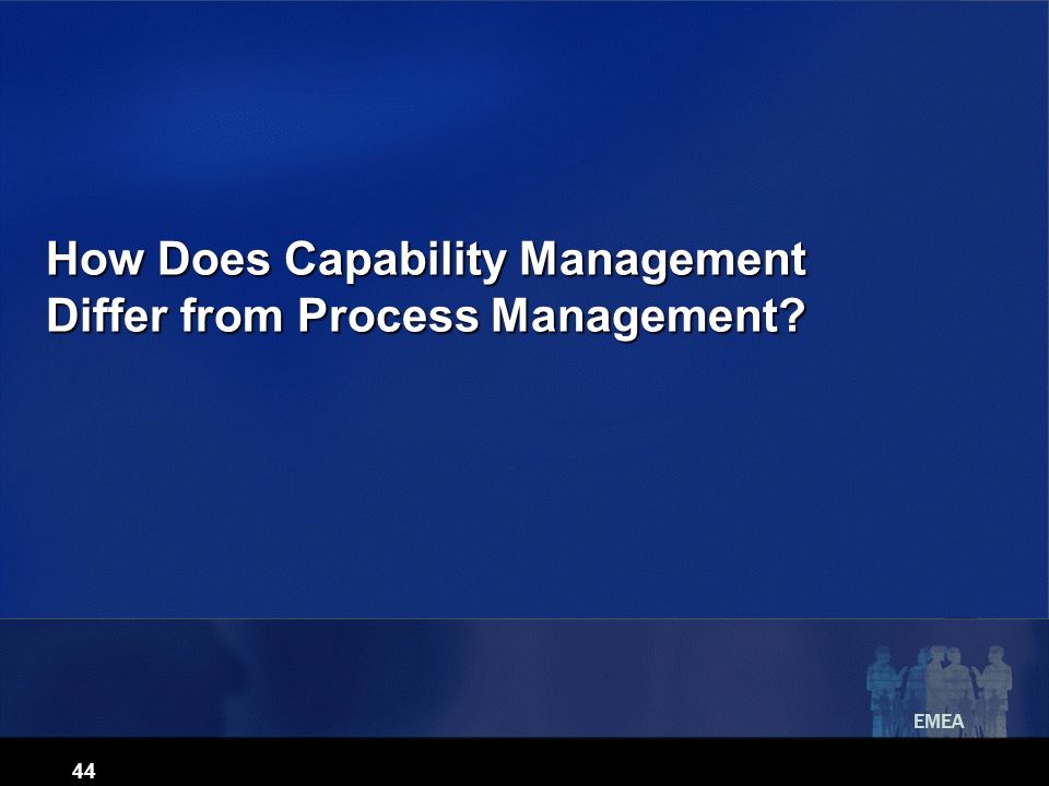 EMEA 44 How Does Capability Management Differ from Process Management