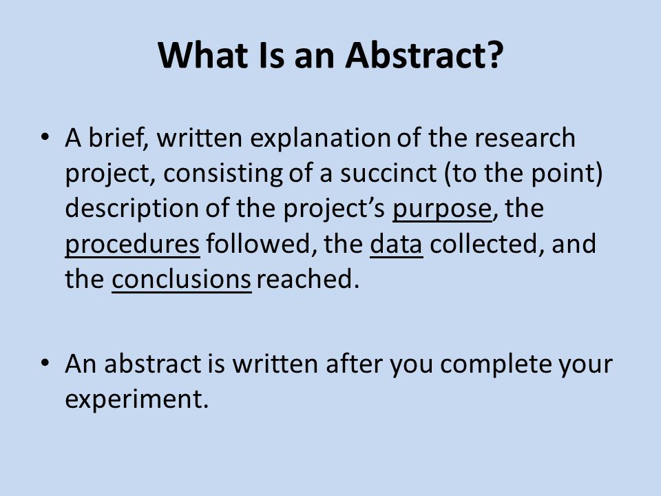 abstract example science fair