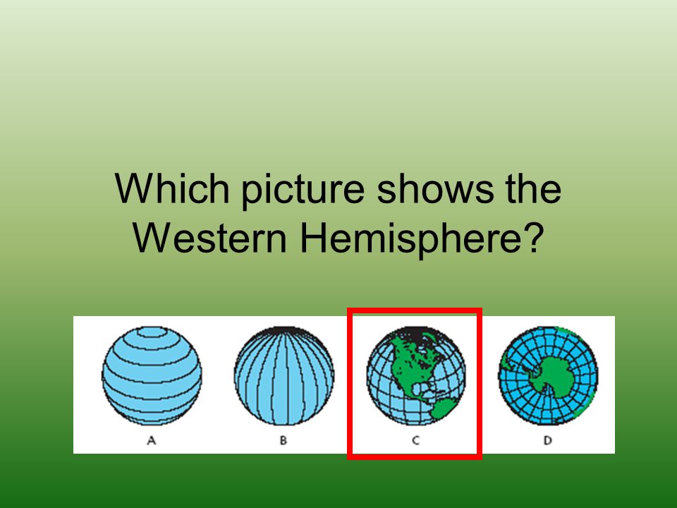 Which picture shows the Western Hemisphere