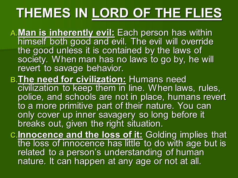 lord of the flies inherent evil