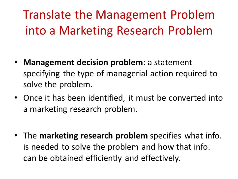 Problem Definition And The Research Process Critical Importance Of