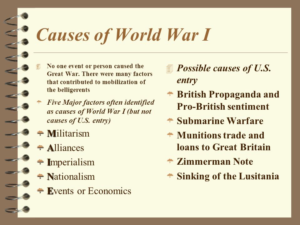 a major cause of world war 1 was