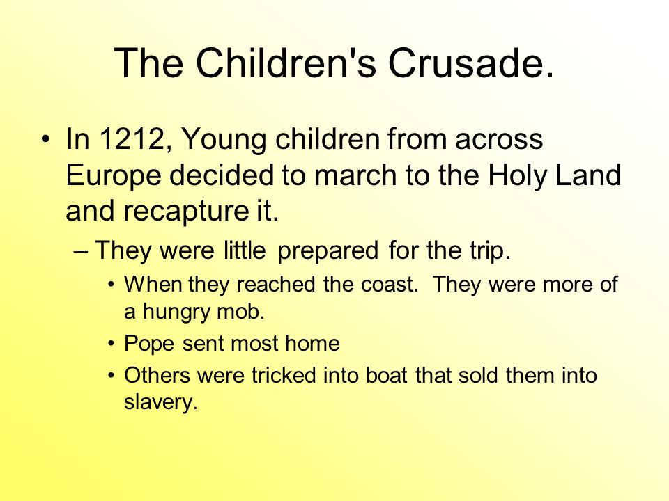 The Fourth Crusade Pope Innocent III had French knight gathered to fight.