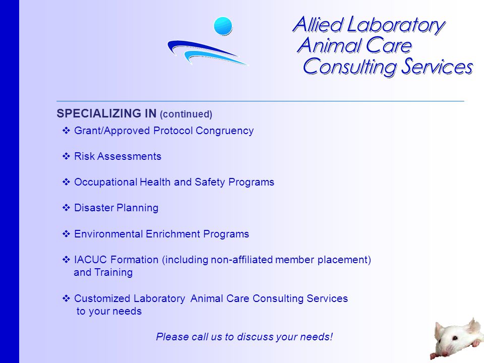 Developing responsible and ethical laboratory animal care and use programs  which benefit the well being of animals while mutually working together  with. - ppt download