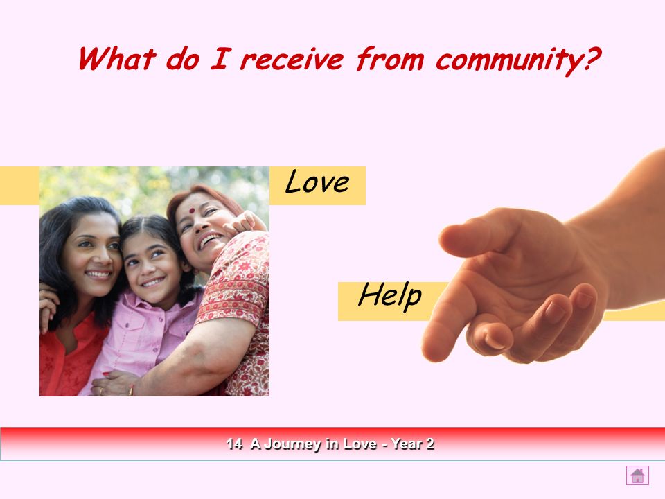 Help Love What do I receive from community 14 A Journey in Love - Year 2