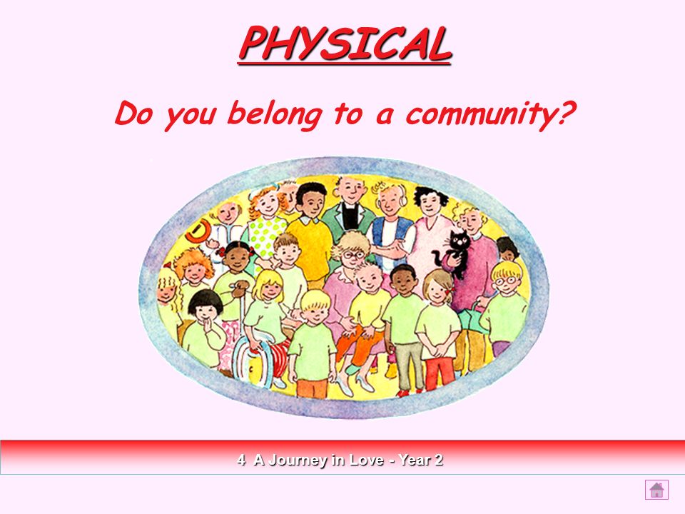 PHYSICAL Do you belong to a community 4 A Journey in Love - Year 2