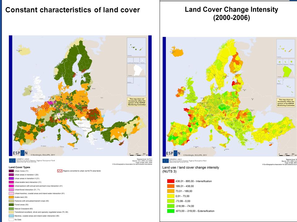 6 Map 26: Land Cover Change Intensity Constant characteristics of land cover