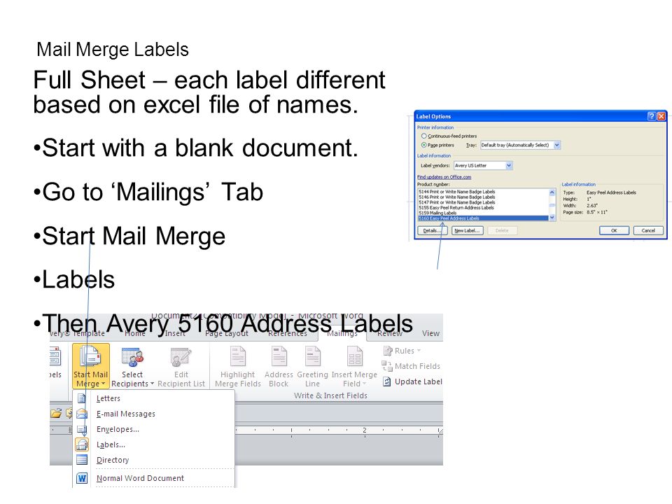 how to mail merge from excel to word labels
