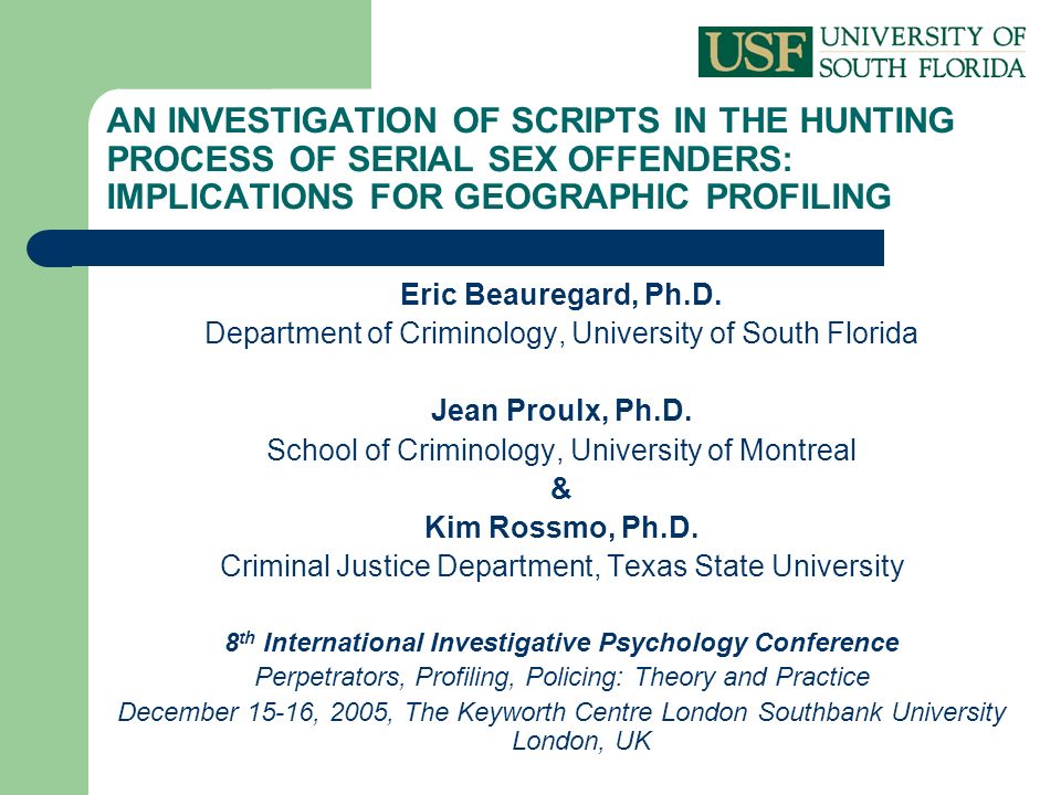 An Investigation Of Scripts In The Hunting Process Of Serial Sex Offenders Implications For 7663