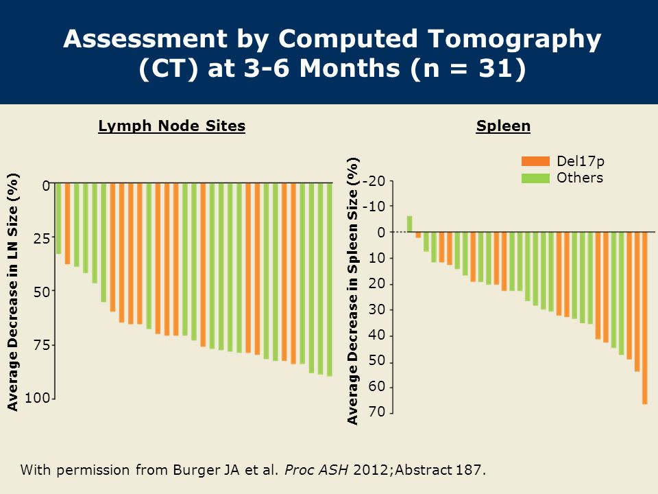 Assessment by Computed Tomography (CT) at 3-6 Months (n = 31) With permission from Burger JA et al.