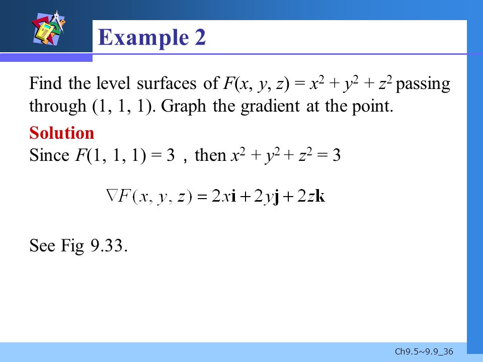 Vector Calculus Chapter 9 5 9 9 Ch9 5 9 9 2 Contents 9 5 Directional Derivatives 9 5 Directional Derivatives 9 6 Tangent Planes And Normal Lines Ppt Download