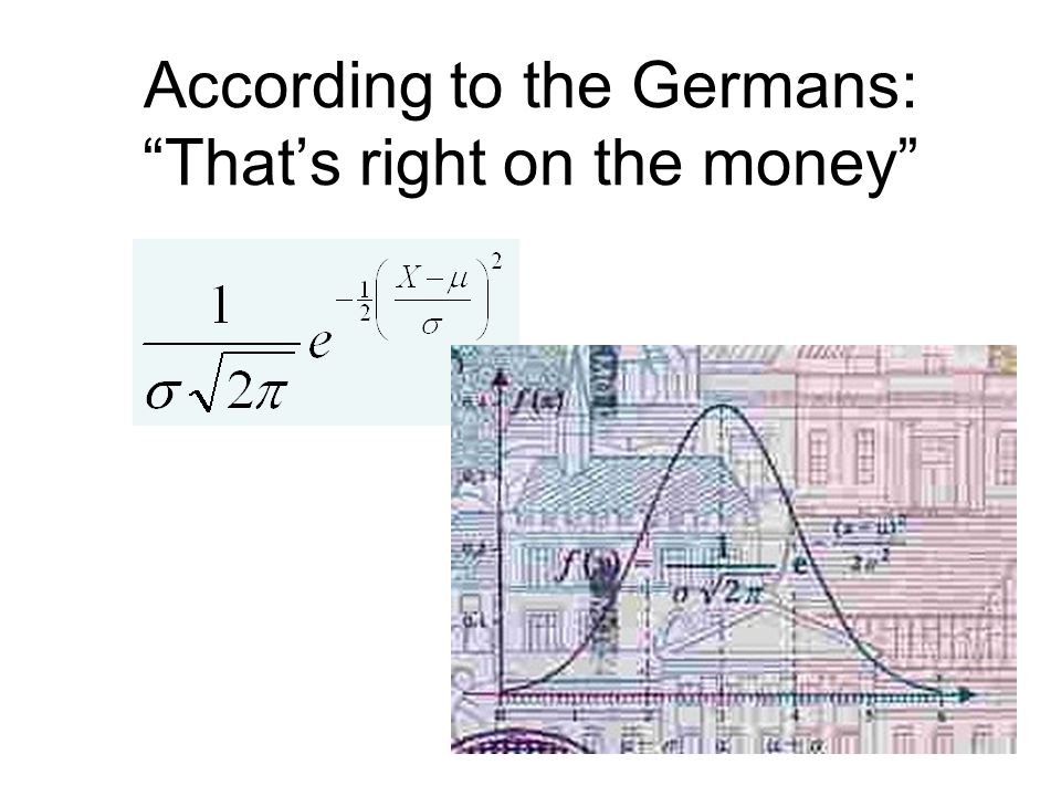 According to the Germans: That’s right on the money