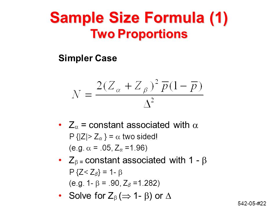 1 STATISTICS 542 Introduction to Clinical Trials SAMPLE SIZE ISSUES Ref:  Lachin, Controlled Clinical Trials 2:93-113, ppt download