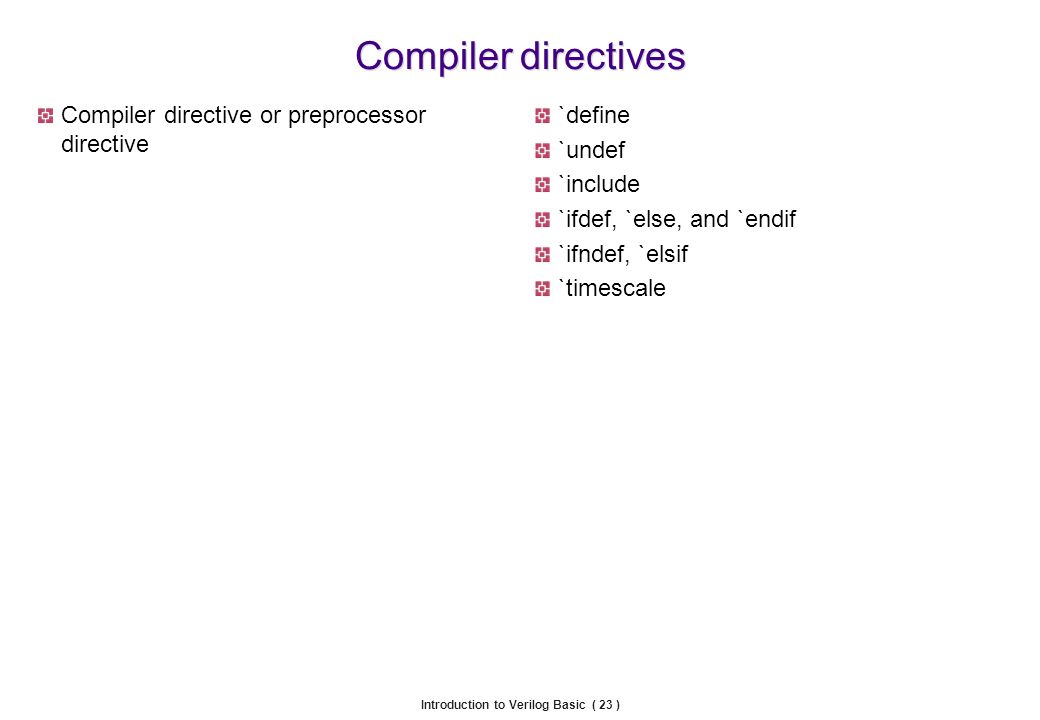 Verilog Basic Language Constructs Lexical Convention Data Types And So On Spring 09 Ppt Download