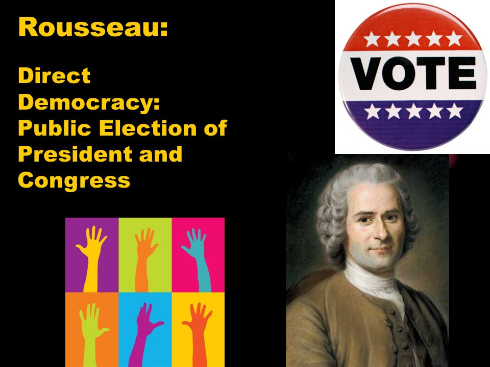 Rousseau: Direct Democracy: Public Election of President and Congress