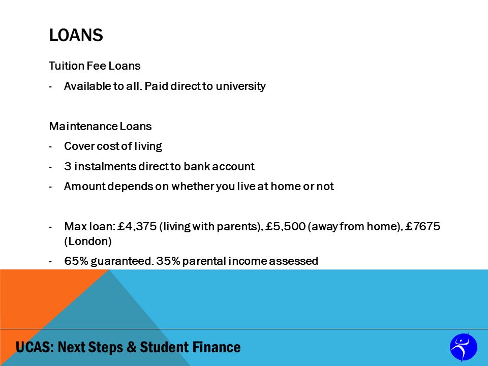UCAS: Next Steps & Student Finance LOANS Tuition Fee Loans -Available to all.