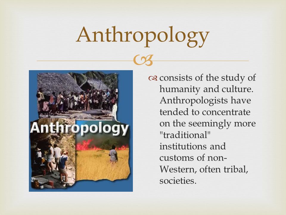  Anthropology  consists of the study of humanity and culture.