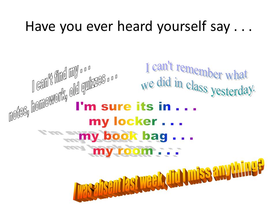 Have you ever heard yourself say...