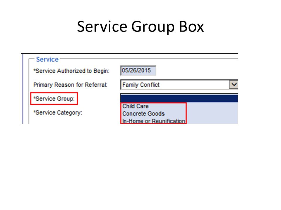 Service Group Box