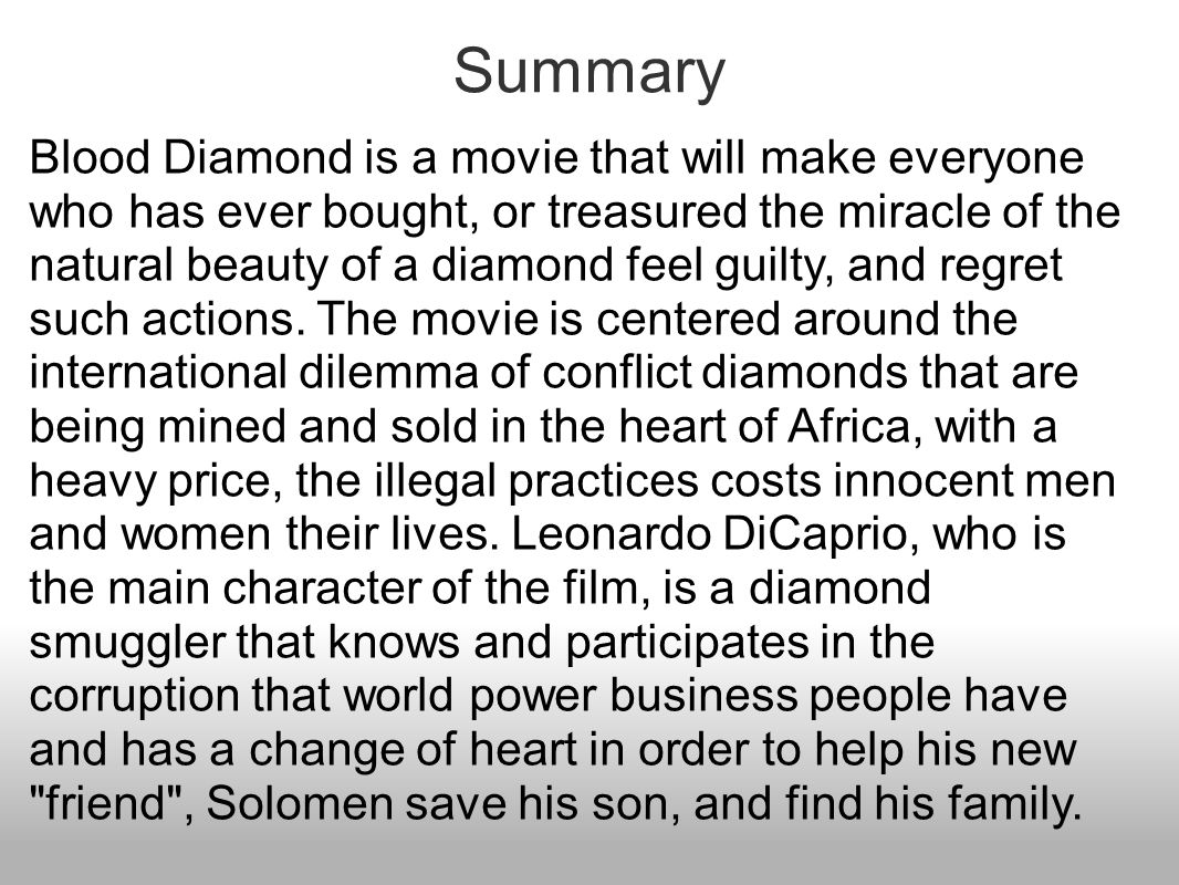 blood diamond summary