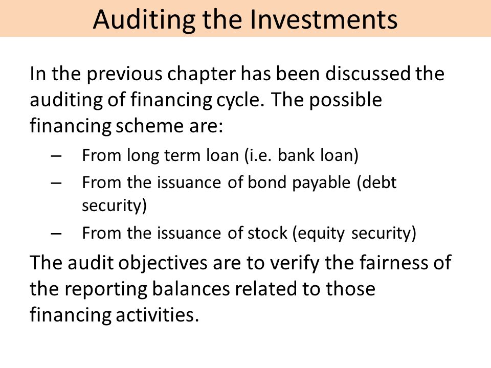 how to audit equity investments