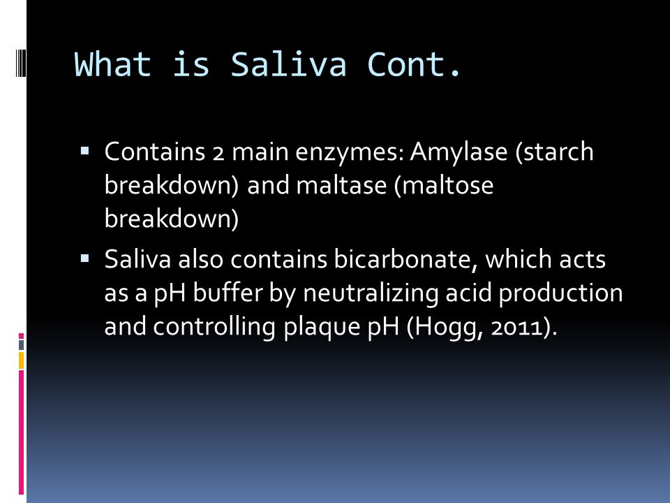 What is Saliva Cont.