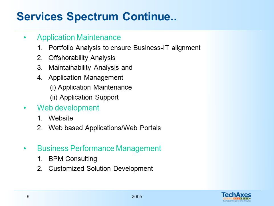 20056 Services Spectrum Continue..