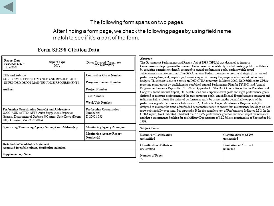 The following form spans on two pages.