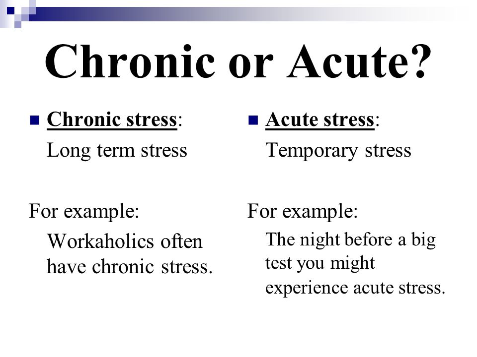 Chronic or Acute.