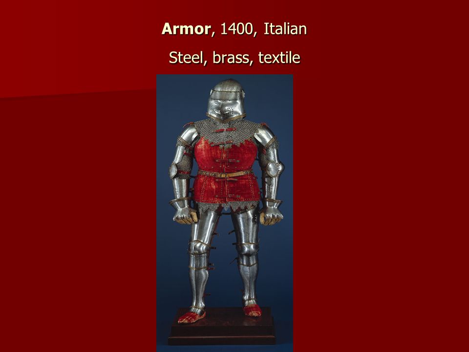 Armor, 1400, Italian Steel, brass, textile