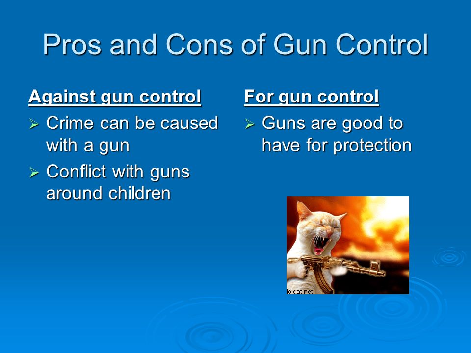 gun control pros and cons statistics