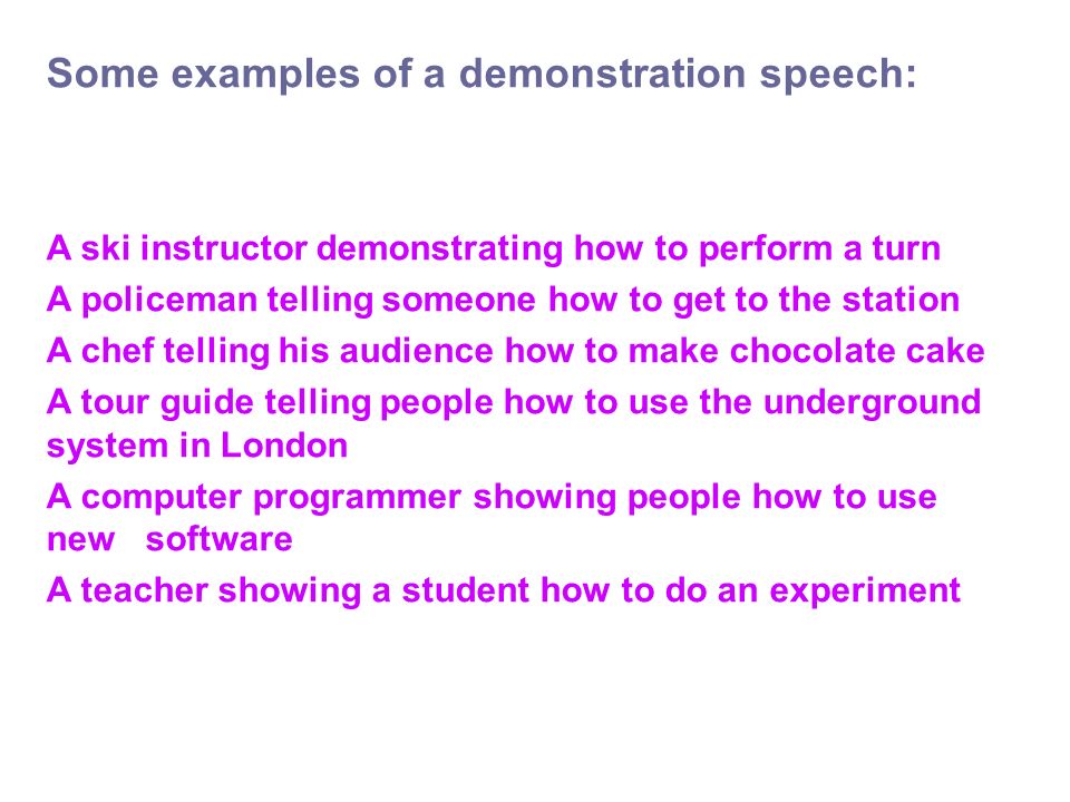 how to make a demonstration speech