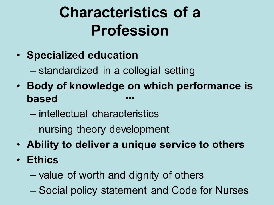 what are the characteristics of a profession