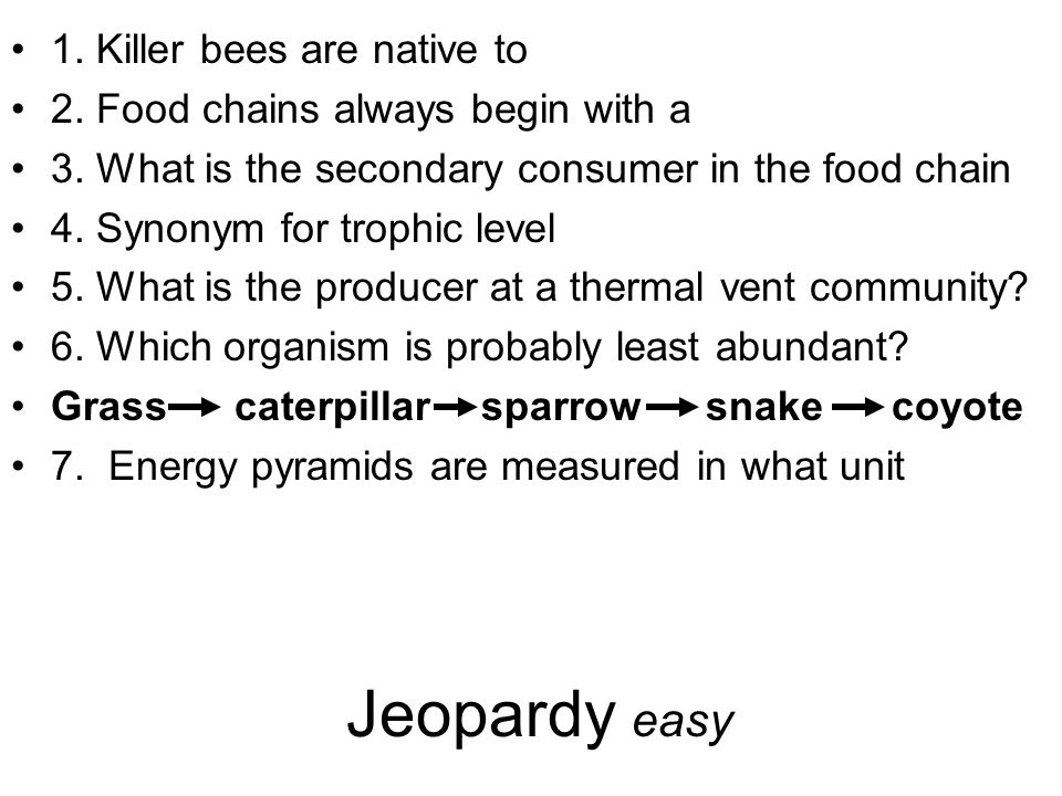 Ecosystems Read pgs Vocab –22 Primary productivity –23 Producer –24  Consumer –25 Trophic level –26 Food chain –27 Food web –28 Herbivore –29  Carnivore. - ppt download