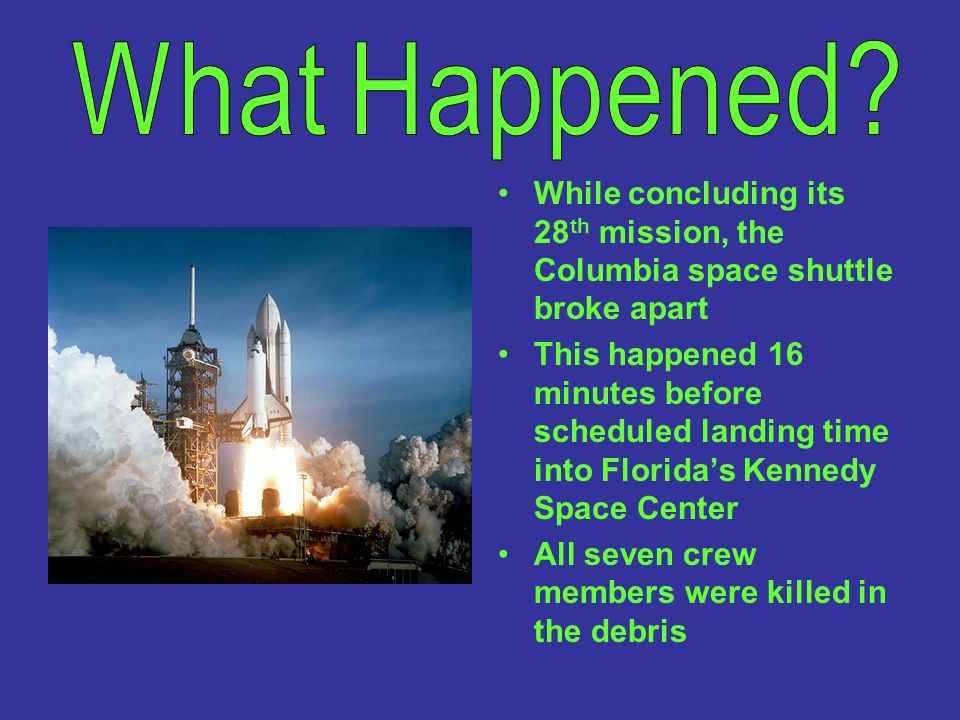 Columbia Space Shuttle: The Disaster By: Blair Raphael. - ppt download