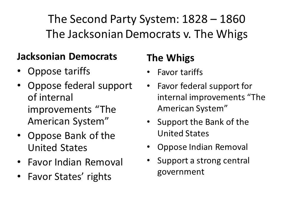 political parties chapter 5 the two party system in american whigs vs democrats
