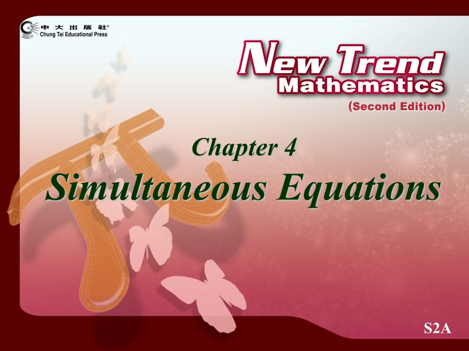 S2A Chapter 4 Simultaneous Equations
