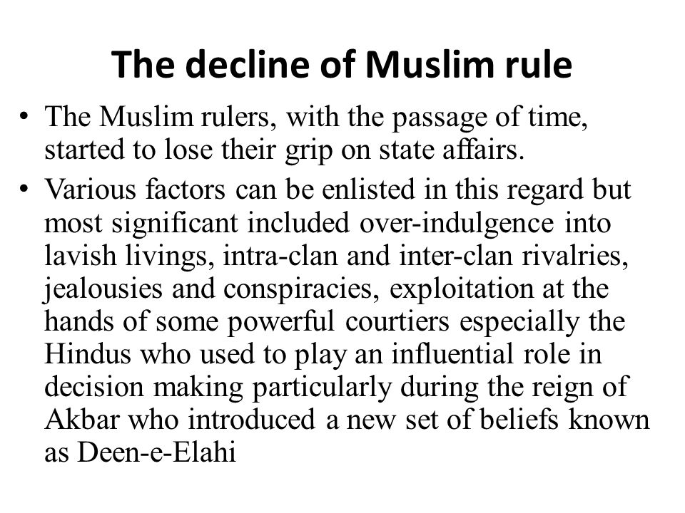 declining muslim empire in india