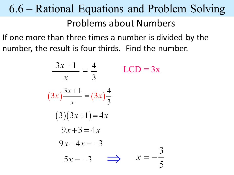 equations and problem solving