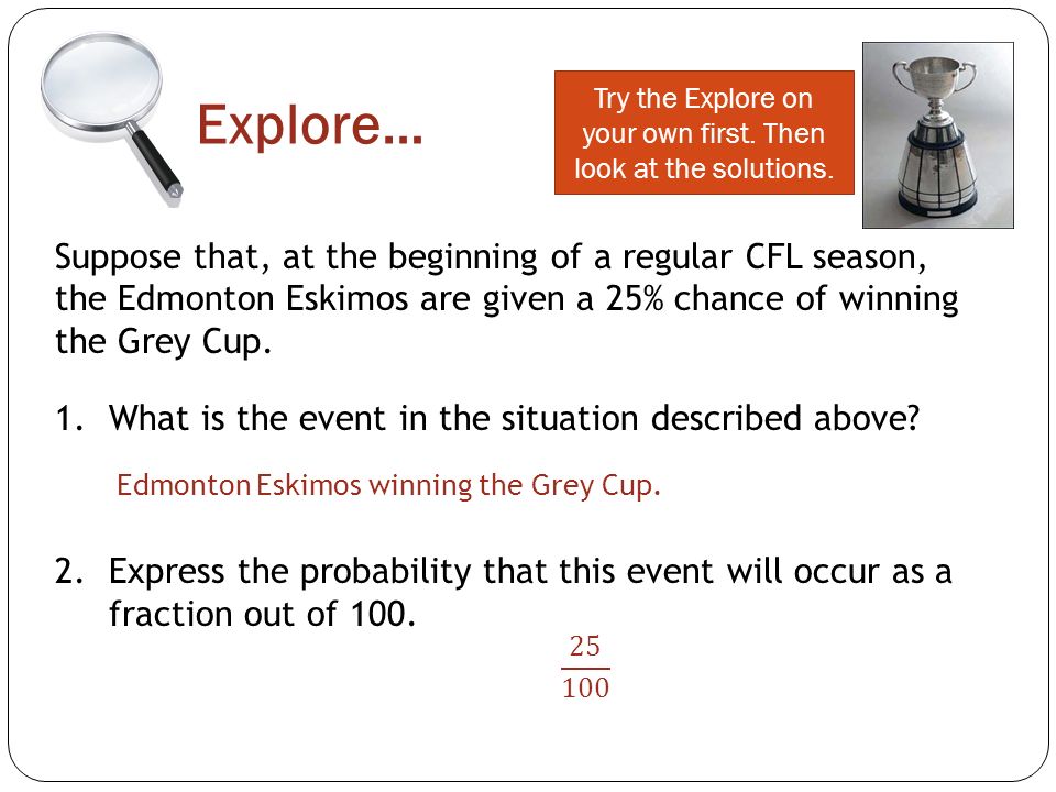 Probability Topic 2 Probability And Odds I Can Explain Using Examples The Relationship Between Odds And Probability I Can Express Odds As A Probability Ppt Download