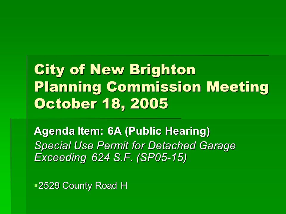 City Of New Brighton Planning Commission Meeting October 18 2005