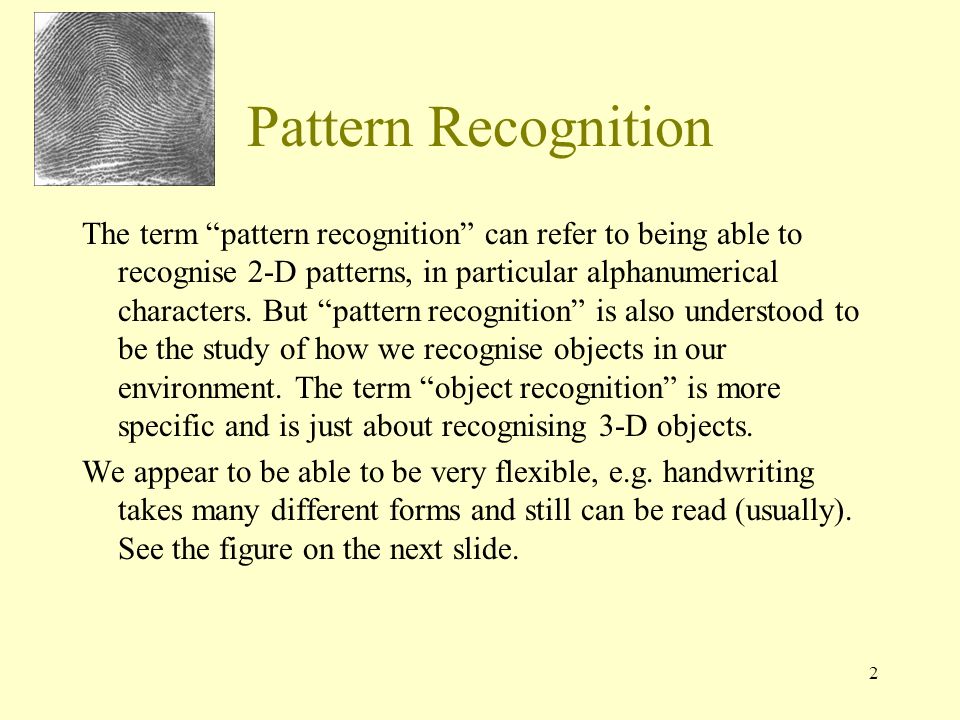 pattern recognition psychology
