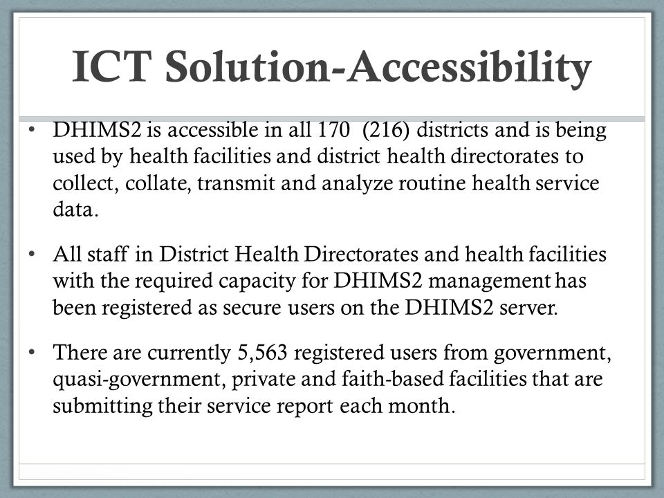 DISTRICT HEALTH INFORMATION MANAGEMENT SYSTEM DHIMS II THE