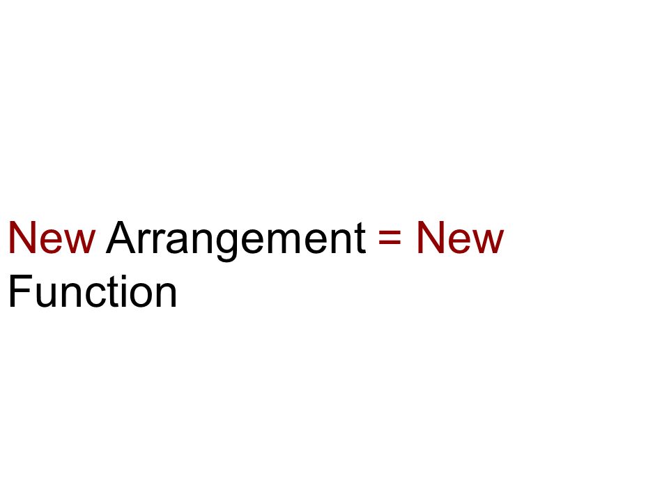 New Arrangement = New Function