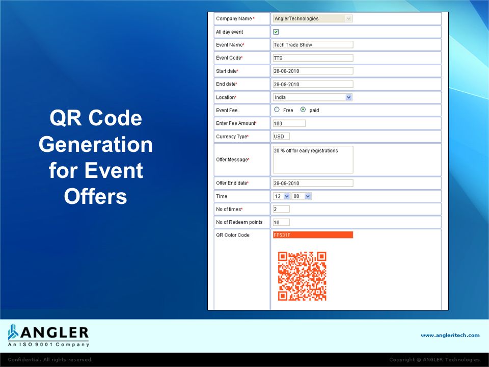 QR Code Generation for Event Offers
