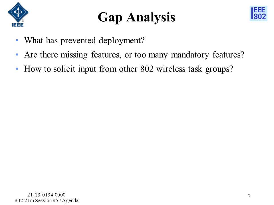 Gap Analysis What has prevented deployment.