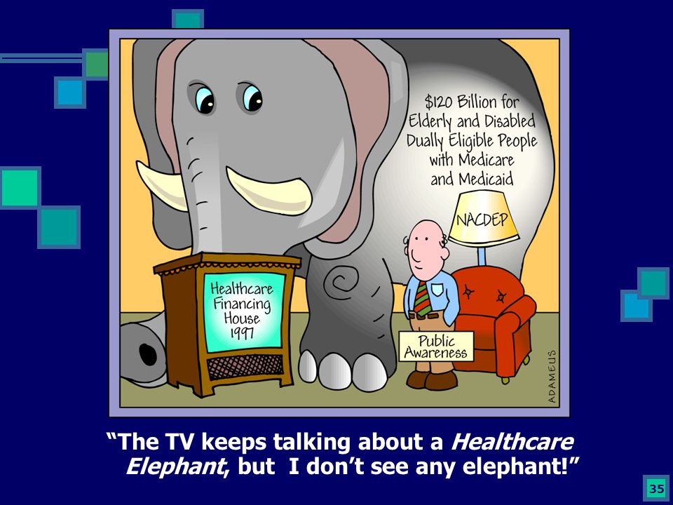 35 Elephant Cartoon The TV keeps talking about a Healthcare Elephant, but I don’t see any elephant!