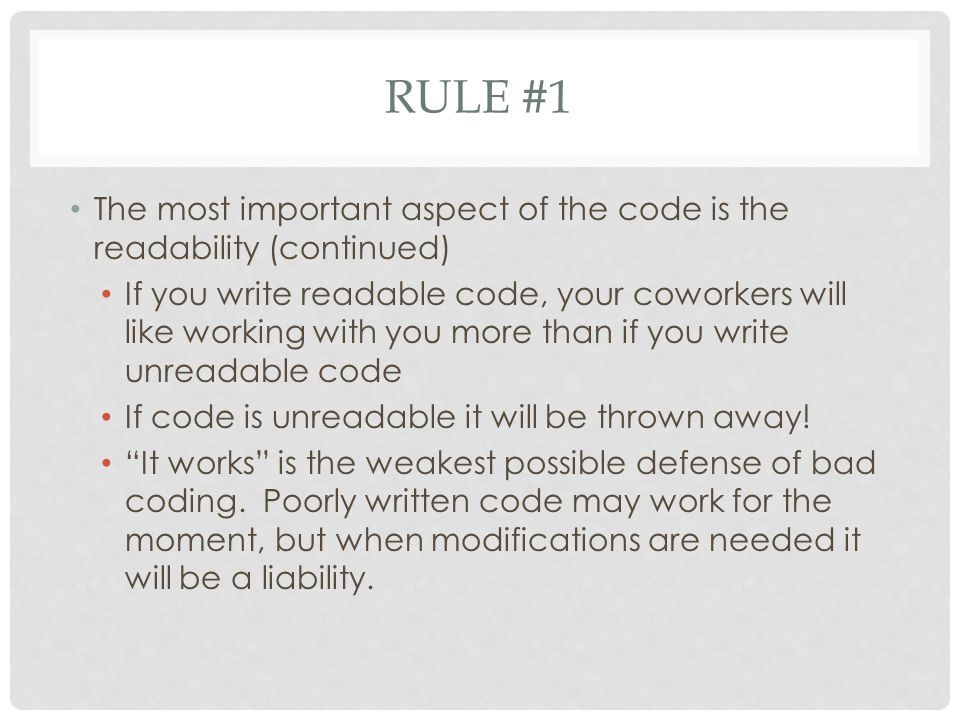 importance of coding guidelines