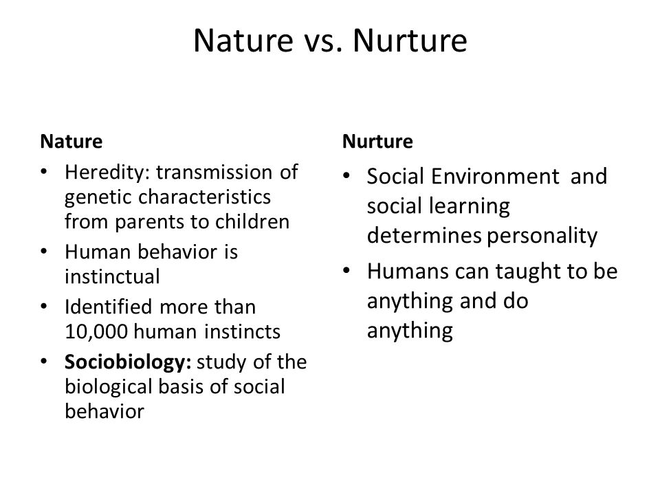 what is more important nature or nurture