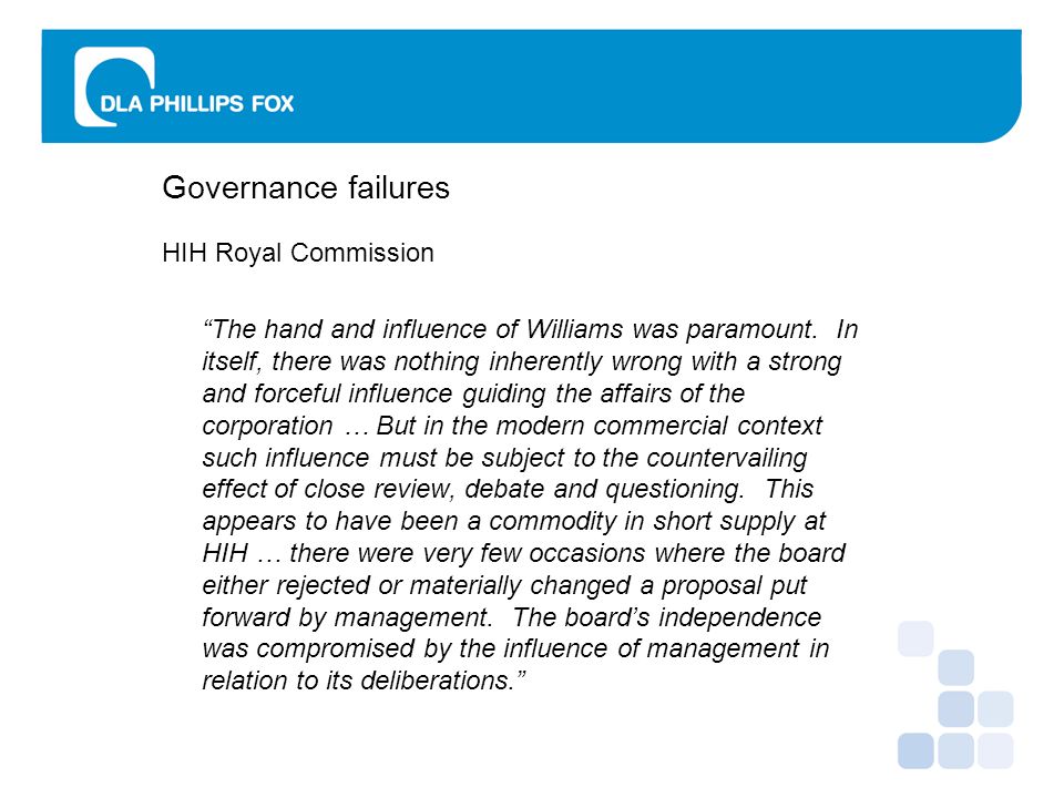 hih corporate governance failure